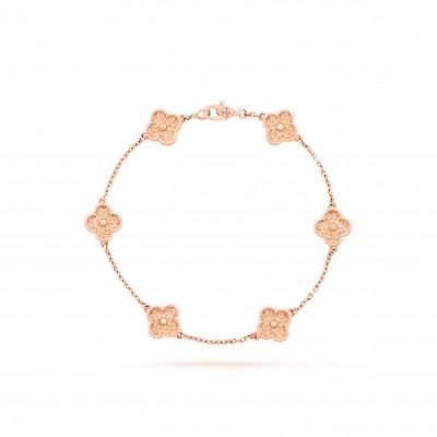 VAN CLEEF ARPELS SWEET ALHAMBRA BRACELET, 6 MOTIFS - ROSE GOLD  VCARO8DD00